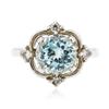 Image 1 : 14KT White Gold 3.60ct Blue Topaz and Diamond Ring