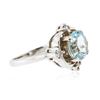 Image 2 : 14KT White Gold 3.60ct Blue Topaz and Diamond Ring