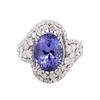 Image 1 : 14KT White Gold 5.08ct Tanzanite and Diamond Ring