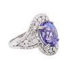 Image 2 : 14KT White Gold 5.08ct Tanzanite and Diamond Ring