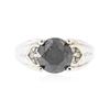 Image 1 : 14KT White Gold 3.28ct Black Diamond Ring