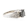 Image 2 : 14KT White Gold 3.28ct Black Diamond Ring