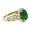 Image 2 : 14KT Yellow Gold 2.04ct Emerald and Diamond Ring