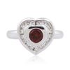 Image 3 : 14KT White Gold 0.50ct Garnet and Diamond Ring