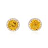 Image 3 : 14KT Yellow Gold 5.24ctw Citrine and Diamond Stud Earrings