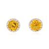 Image 3 : 14KT Yellow Gold 5.24ctw Citrine and Diamond Stud Earrings