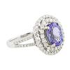 Image 2 : 14KT White Gold 2.52ct Tanzanite and Diamond Ring