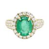 Image 1 : 14KT Yellow Gold 2.13ct Emerald and Diamond Ring