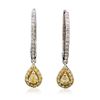 Image 1 : 14KT Two-Tone Gold Yellow Diamond Earrings
