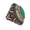 Image 2 : SILVER 16.25ctw Multicolor Gemstone Ring