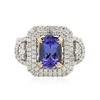 Image 3 : 14KT Two-Tone 2.79ct Tanzanite and Diamond Ring