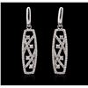 Image 3 : 14KT White Gold 1.09ctw Diamond Earrings
