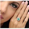 Image 2 : 14KT White Gold 1.28ct Emerald and Diamond Ring