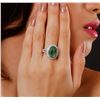 Image 1 : 14KT White Gold 6.75ct Emerald and Diamond Ring