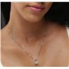 Image 5 : 14KT White Gold 0.83ctw Diamond Pendant With Chain