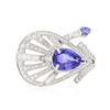 Image 3 : 18KT White Gold 6.20ctw Tanzanite and Diamond Ring