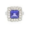 Image 1 : 14KT White Gold 4.23ct Tanzanite and Diamond Ring