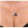 Image 2 : 14KT White Gold 4.80ctw Sapphire and Diamond Pendant With Chain