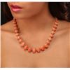 Image 1 : 14KT Yellow Gold 75.33ctw Coral and Diamond Necklace