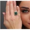 Image 1 : 14KT Yellow Gold 7.38ct Emerald and Diamond Ring