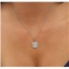 Image 1 : 14KT White Gold 0.87ctw Diamond Pendant With Chain
