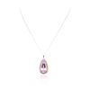 Image 3 : 14KT Rose Gold 19.54ct Kunzite and Diamond Pendant With Chain