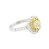 Image 4 : 18KT Two-Tone Gold 1.26ctw Diamond Engagement Ring