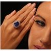Image 1 : 14KT White Gold 11.08ct GIA Certified Tanzanite and Diamond Ring