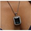 Image 5 : 14KT White Gold 44.43ct Topaz and Diamond Pendant With Chain