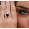 Image 1 : 14KT White Gold GIA Certified 3.06ct Sapphire and Diamond Ring