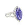 Image 2 : 14KT White Gold 3.88ct Tanzanite and Diamond Ring