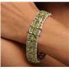Image 6 : 14KT White Gold 40.51ctw Peridot and Diamond Bracelet