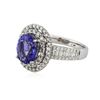 Image 2 : 14KT White Gold 2.86ct Tanzanite and Diamond Ring