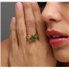 Image 2 : 14KT Yellow Gold 3.00ct Peridot and Diamond Ring
