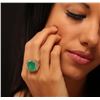 Image 1 : 14KT Yellow Gold 9.19ct Emerald and Diamond Ring