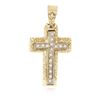 Image 1 : 14KT Yellow Gold 0.24ctw Diamond Cross Pendant