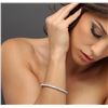 Image 1 : 14KT White Gold 3.16ctw Diamond Bangle Bracelet