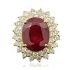 Image 3 : 14KT Yellow Gold 5.39ct Ruby and Diamond Ring