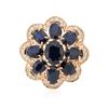 Image 3 : 14KT Rose Gold 10.37ctw Sapphire Ring