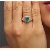 Image 1 : 14KT Rose Gold 1.36ct Emerald and Diamond Ring