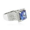 Image 2 : 14KT White Gold 3.40ct Tanzanite and Diamond Ring