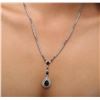 Image 1 : 14KT White Gold 6.20ctw Sapphire and Diamond Necklace