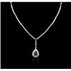 Image 3 : 14KT White Gold 6.20ctw Sapphire and Diamond Necklace
