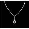 Image 3 : 14KT White Gold 6.20ctw Sapphire and Diamond Necklace