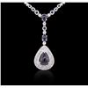 Image 4 : 14KT White Gold 6.20ctw Sapphire and Diamond Necklace