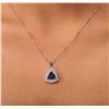 Image 1 : 14KT White Gold 2.91ct Tanzanite and Diamond Pendant With Chain