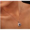 Image 2 : 14KT White Gold 2.91ct Tanzanite and Diamond Pendant With Chain