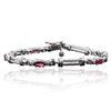 Image 3 : 14KT White Gold 1.50ctw Ruby and Diamond Bracelet