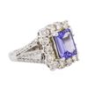 Image 4 : 14KT White Gold 2.43ct Tanzanite and Diamond Ring