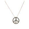 Image 2 : 14KT Rose Gold 0.94ctw Blue Diamond Peace Pendant With Chain